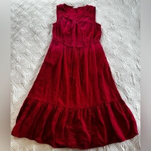 Time & Tru Fuschia 100% Cotton Maxi Dress Size Large